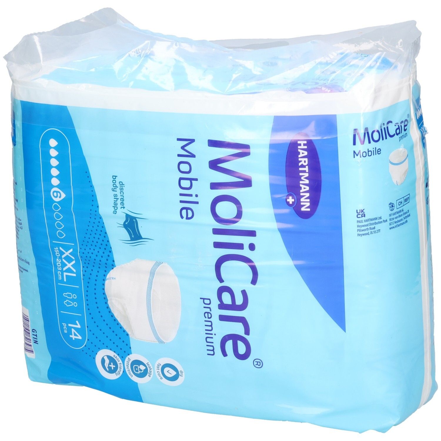 MoliCare Premium Mobile Pants, Größe XXL, 14 Stück. Saugfähigkeit 6 Tropfen.