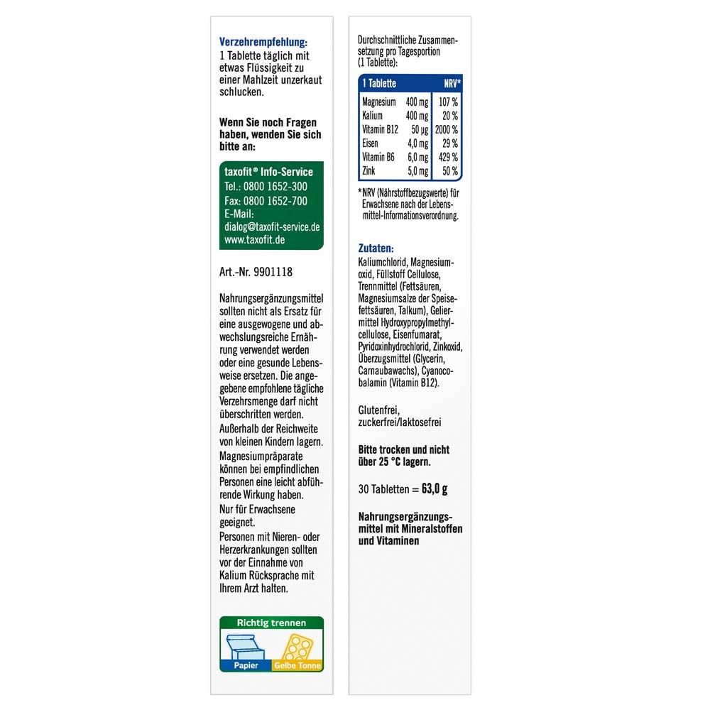 taxofit® Magnesium 400+ Kalium