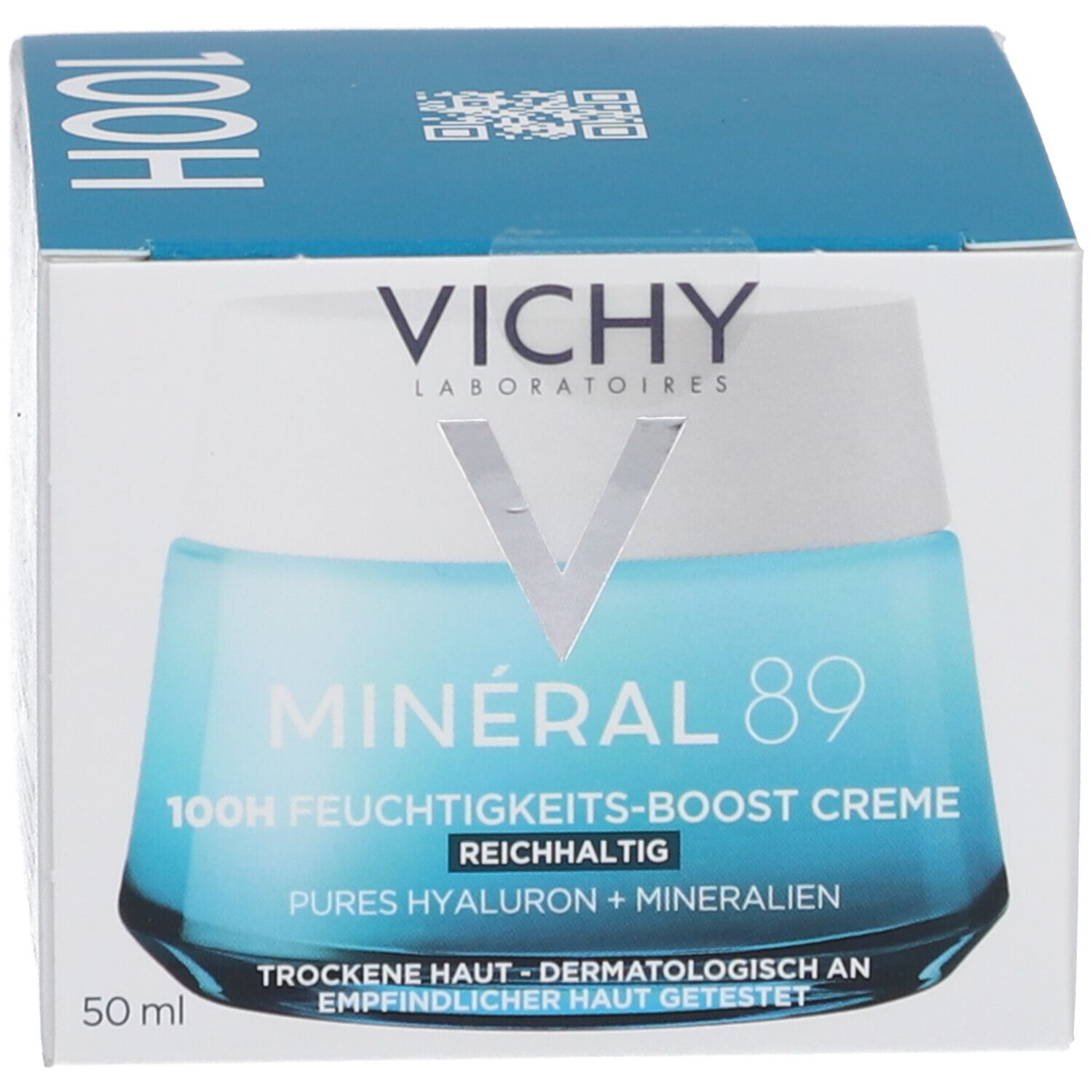 Vichy Minéral 89 100H Feuchtigkeits-Boost Creme mit Duft - Reichhaltig: Für trockene Haut