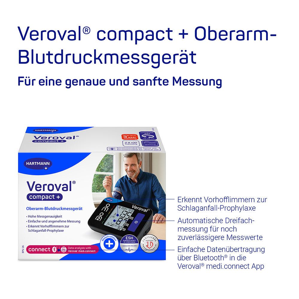 Veroval® compact + Oberarm-Blutdruckmessgerät BPU 26