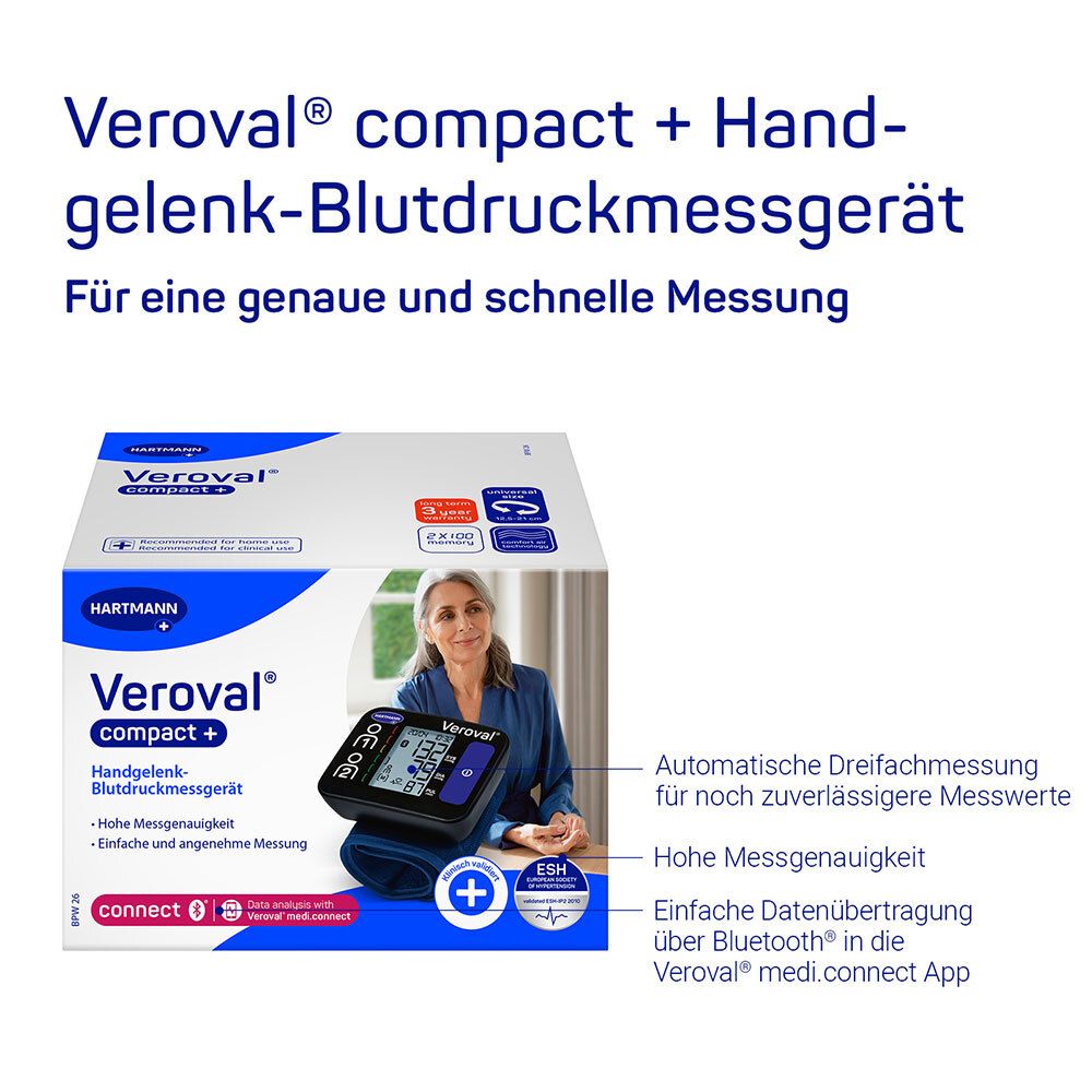 Veroval® compact+ Handgelenk-Blutdruckmessgerät