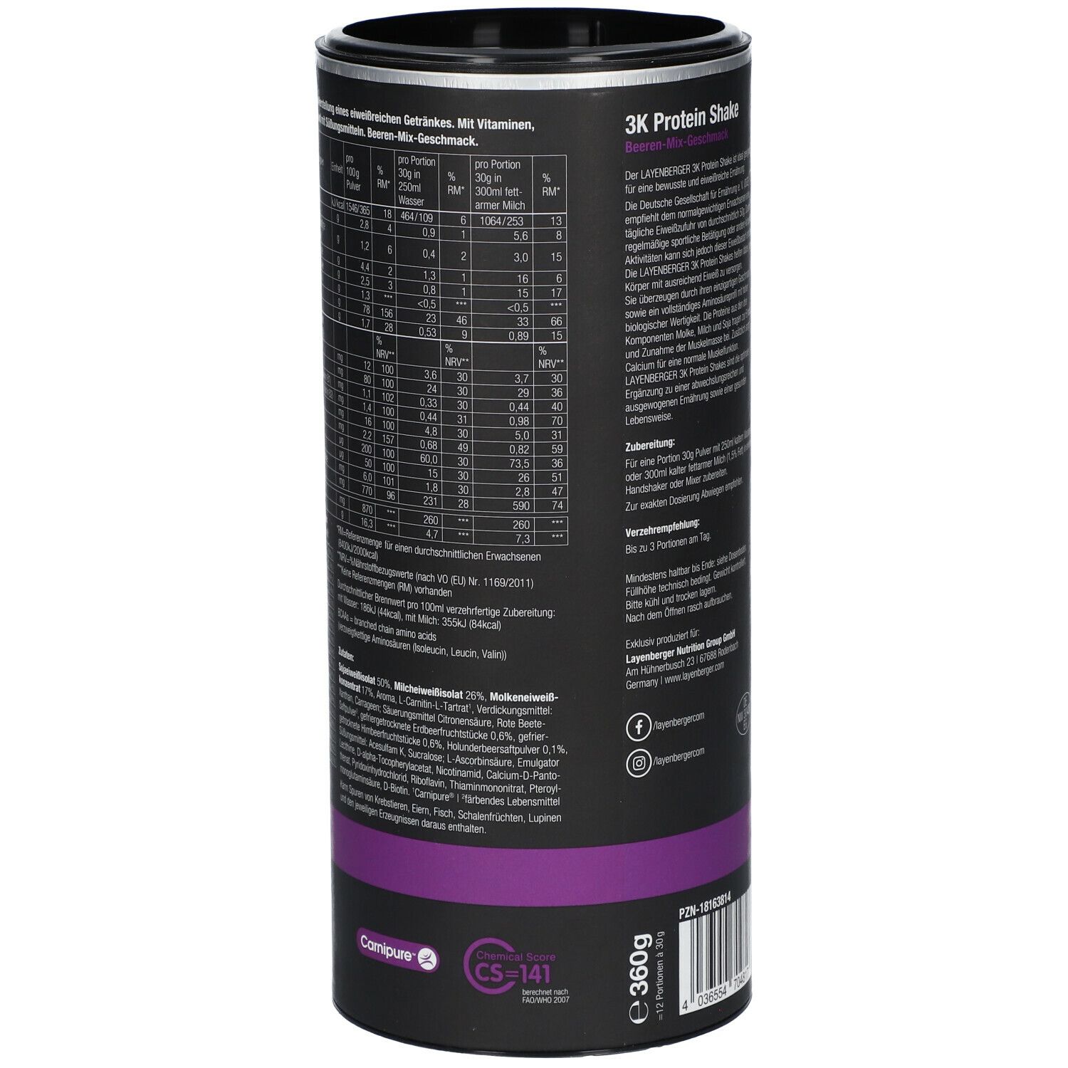 LAYENBERGER® 3K Protein Shake Beeren-Mix 360 g - Shop Apotheke