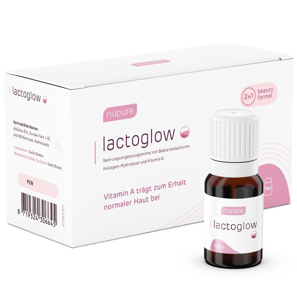 Nupure lactoglow - Kollagen und Milchsäurebakterien für strahlende Haut