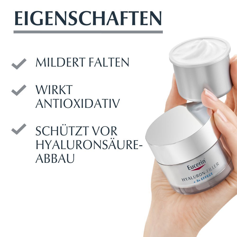 Eucerin HYALURON-FILLER + 3 x Effect Nacht Nachfüllkapsel – Anti-Aging Nachtcreme gegen Falten – Anti-Falten-Creme mit Hyaluronsäure