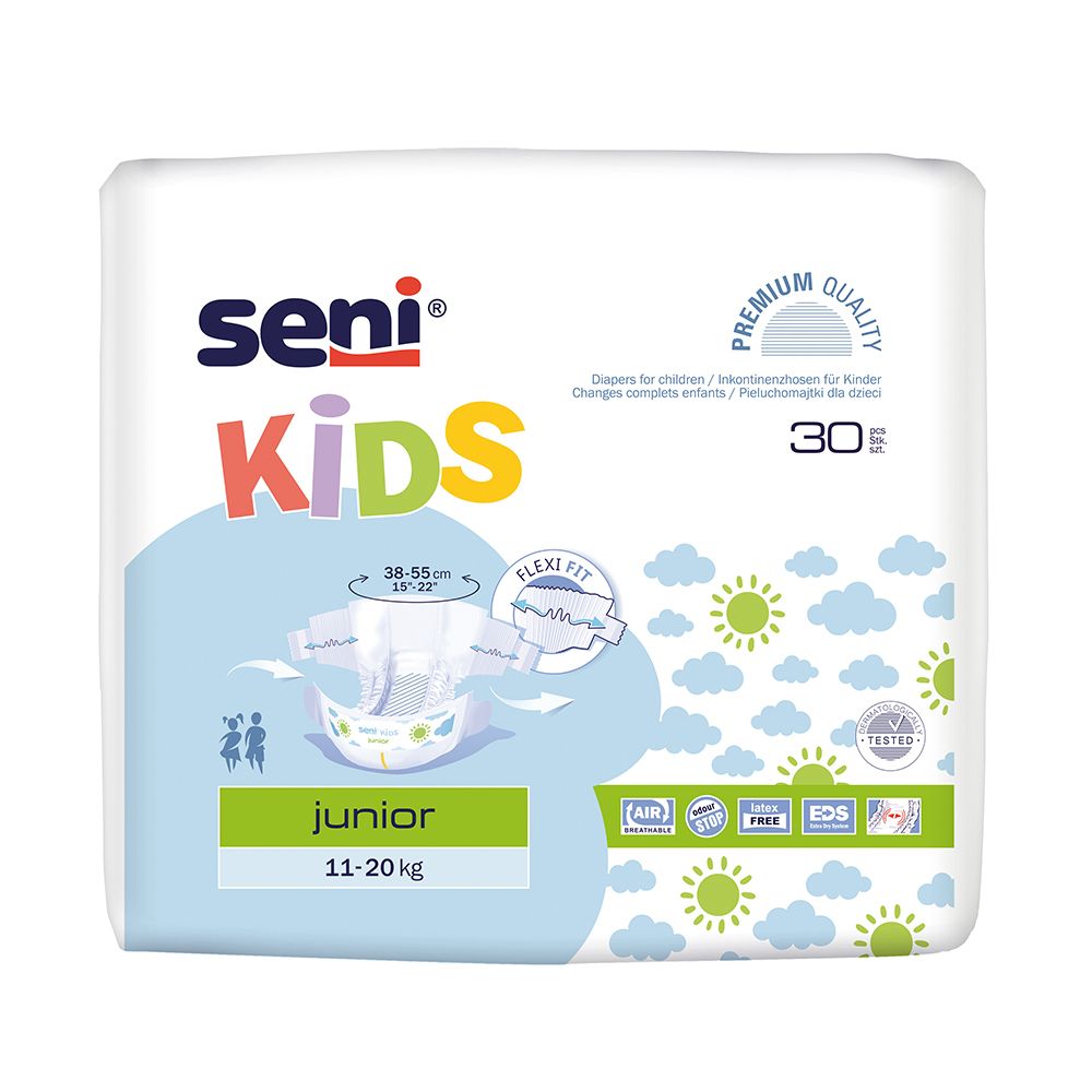 Seni Kids Junior Windeln, 30 Stück, für Kinder von 11-20 kg.