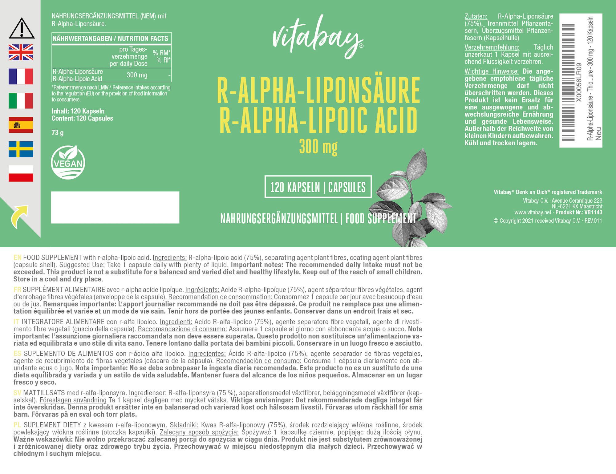 Vitabay R-Alpha-Liponsäure 300 mg