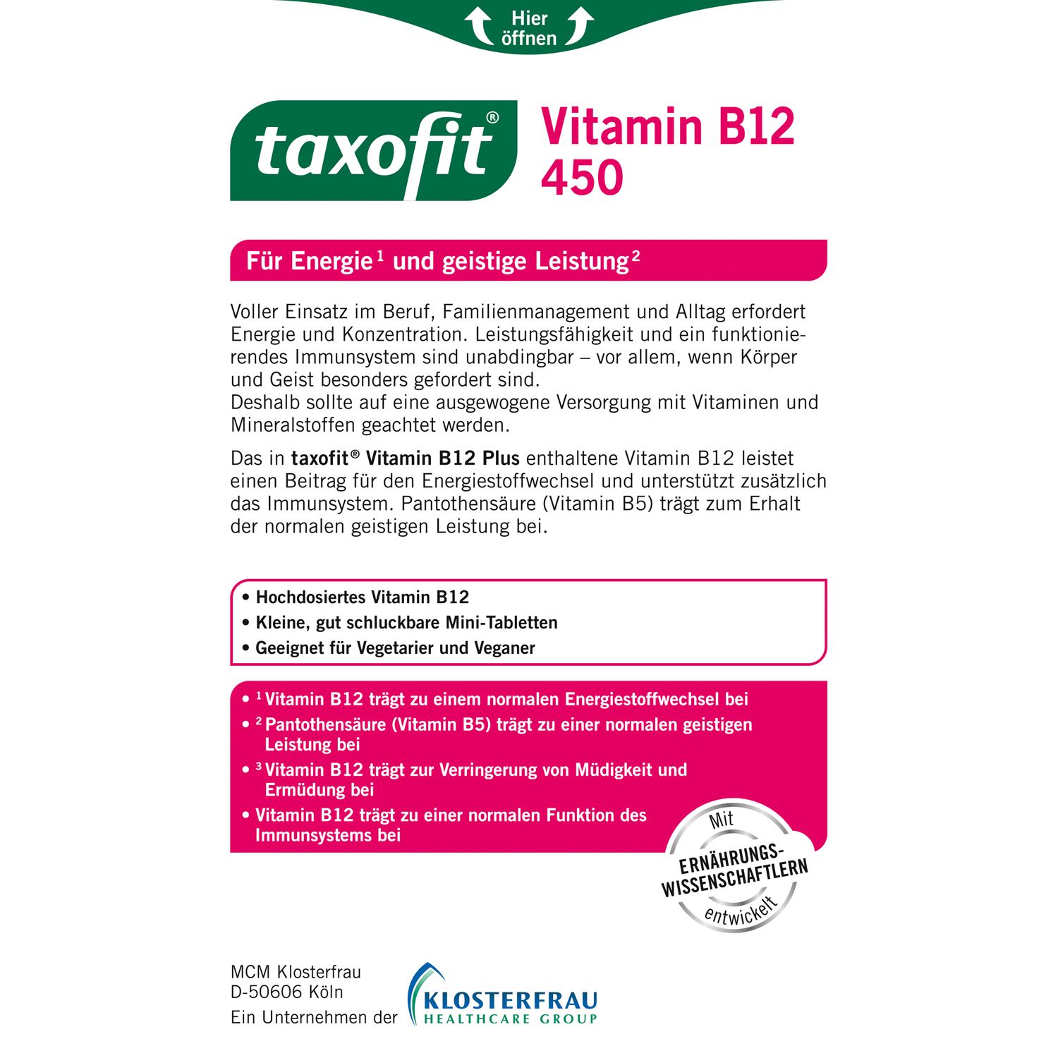 taxofit® Vitamin B12 450 µg