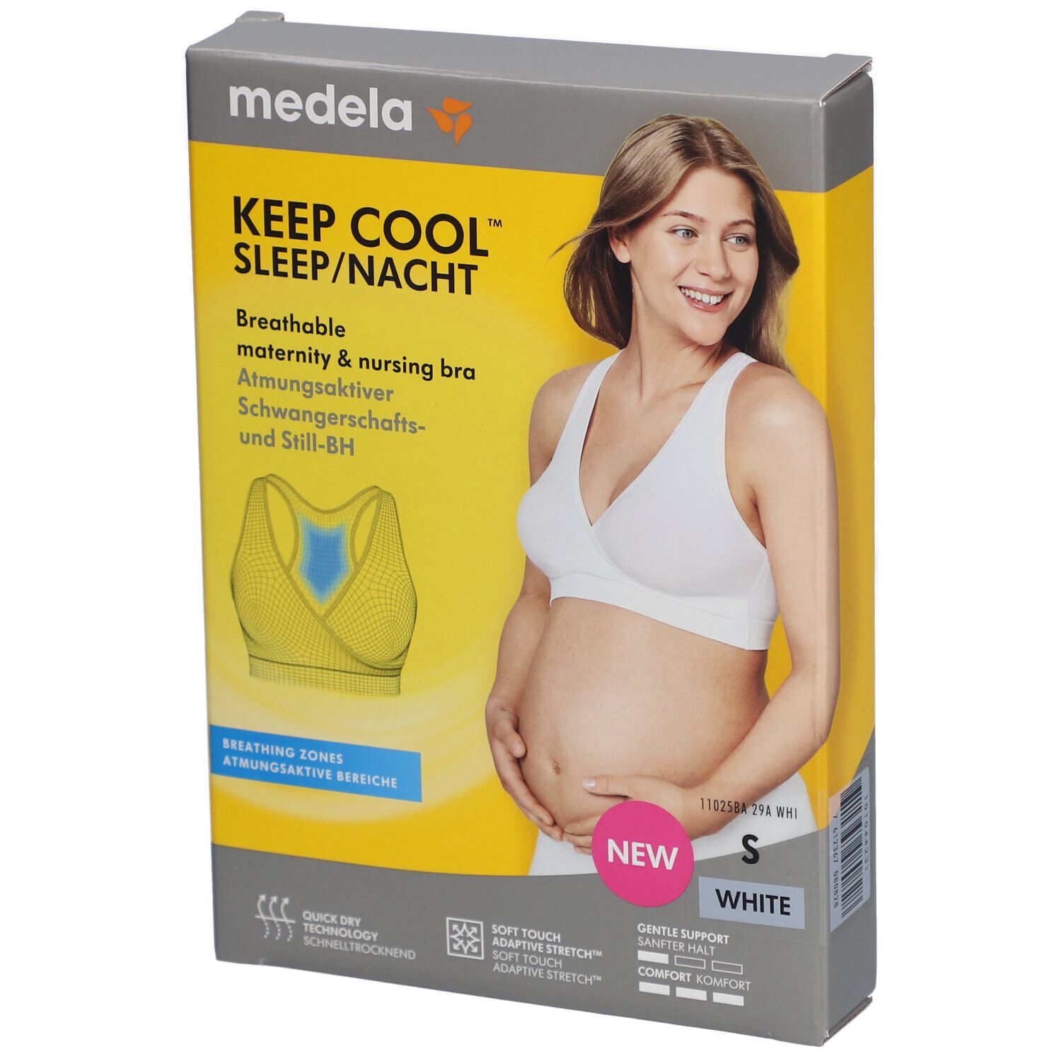 medela Keep Cool™ Schlaf-Bustier für Schwangerschaft und Stillzeit weiß, Gr. S