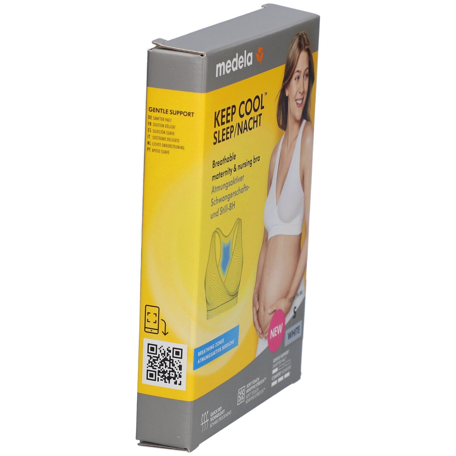 medela Keep Cool™ Schlaf-Bustier für Schwangerschaft und Stillzeit weiß, Gr. S