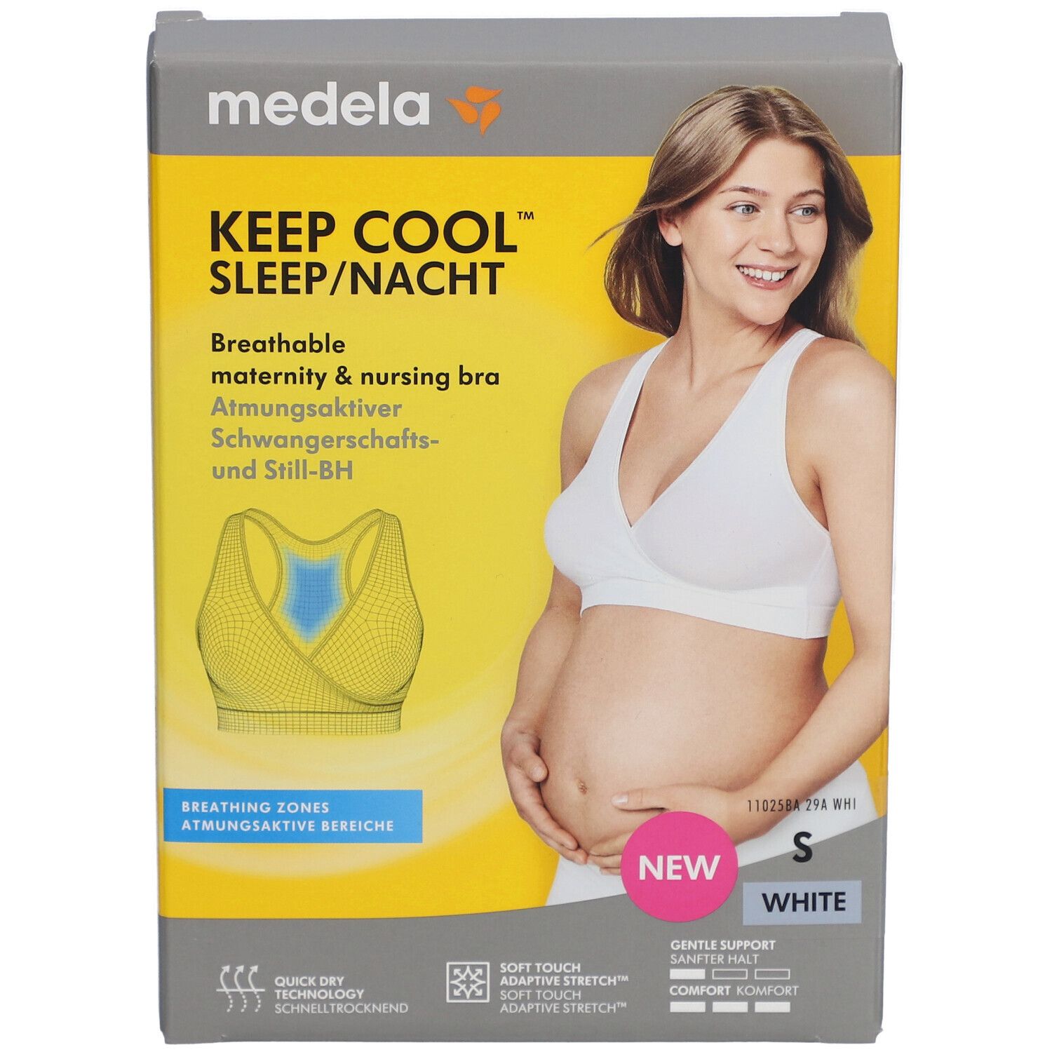 medela Keep Cool™ Schlaf-Bustier für Schwangerschaft und Stillzeit weiß, Gr. S