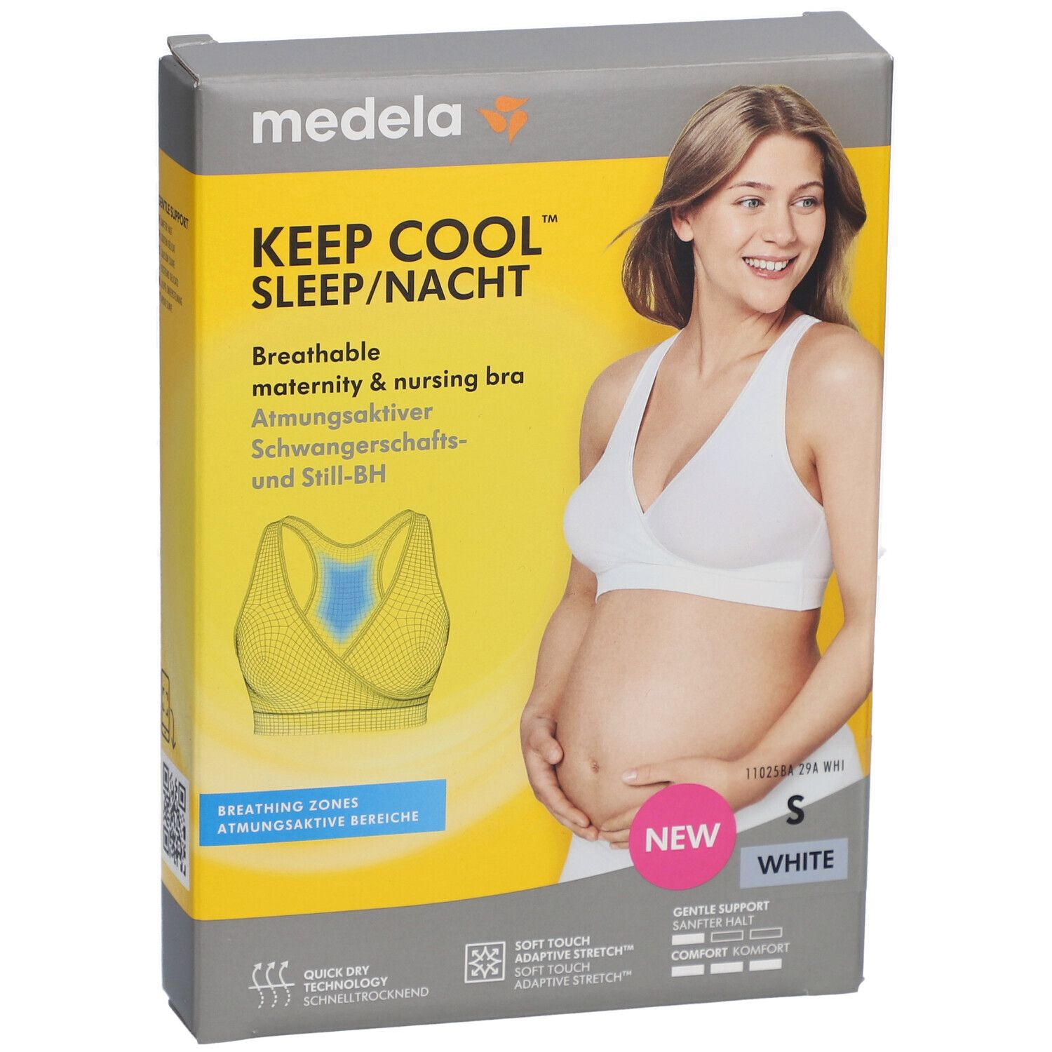 medela Keep Cool™ Schlaf-Bustier für Schwangerschaft und Stillzeit weiß, Gr. S