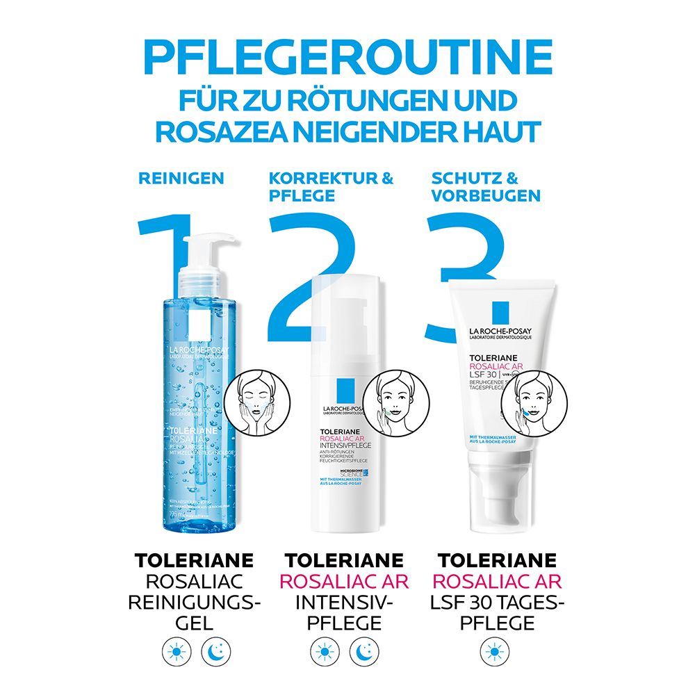 La Roche Posay Toleriane Rosaliac AR LSF 30: Feuchtigkeitsspendende Tagescreme mit Lichtschutzfaktor 30 für empfindliche und reaktive Haut