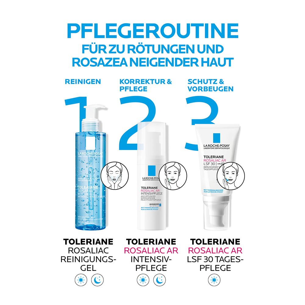 La Roche Posay Toleriane Rosaliac AR Intensivpflege: Leichte Feuchtigkeitspflege mit ausgleichendem Grünton für zu Rötungen und Rosazea neigende Haut