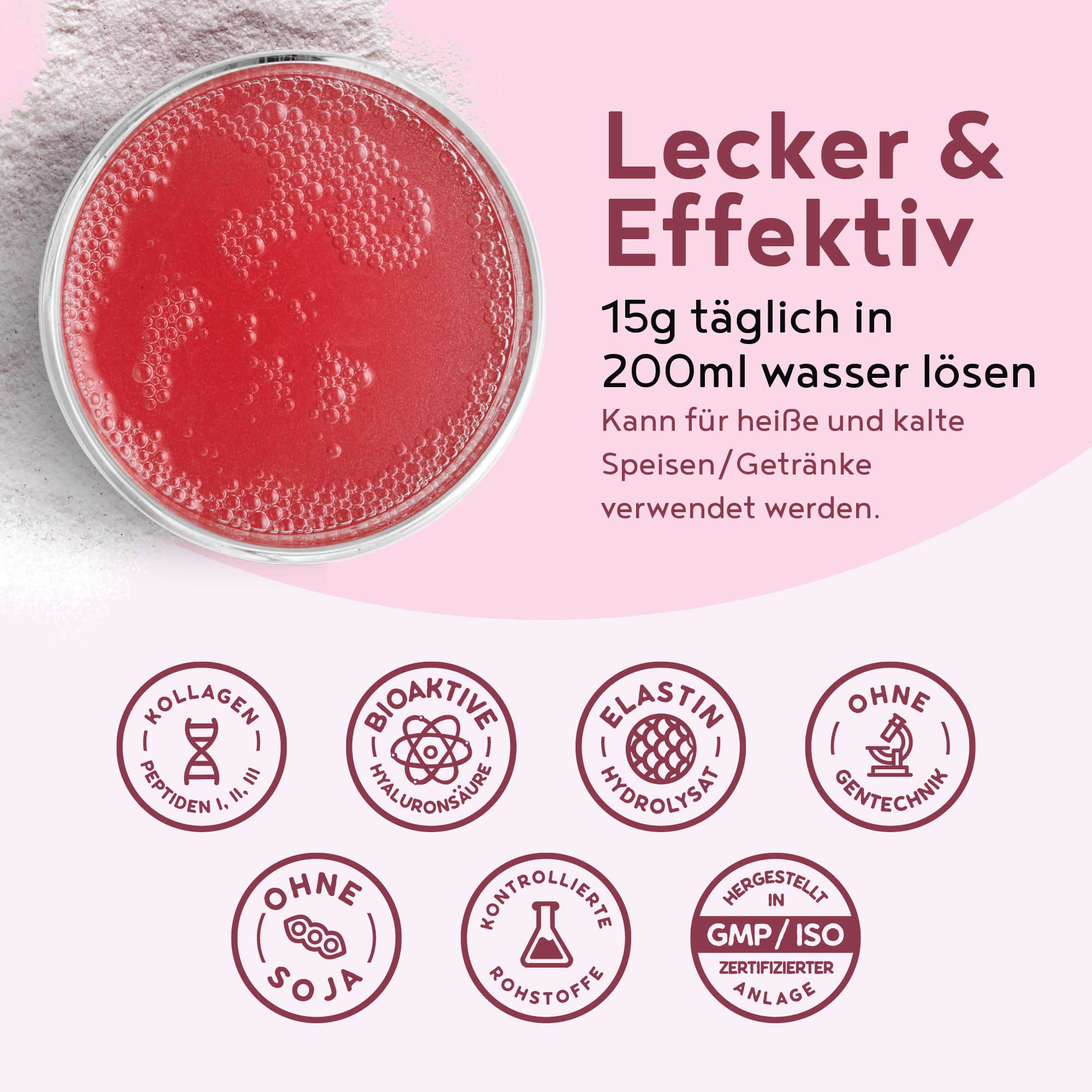ALPHA FOODS Kollagen Elastin+ Hyaluronsäure Himbeere