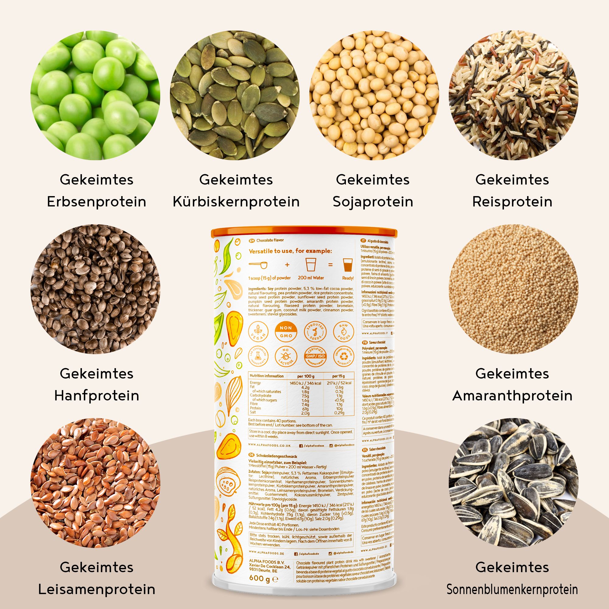 ALPHA FOODS Vegan Protein Schokolade