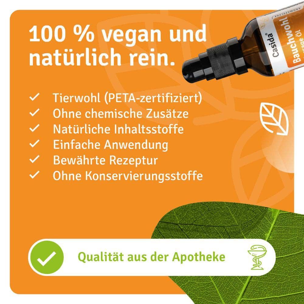 Text auf orangefarbenem Hintergrund. Vorteile: Tierwohl, ohne chemische Zusätze, natürliche Inhaltsstoffe, einfache Anwendung.