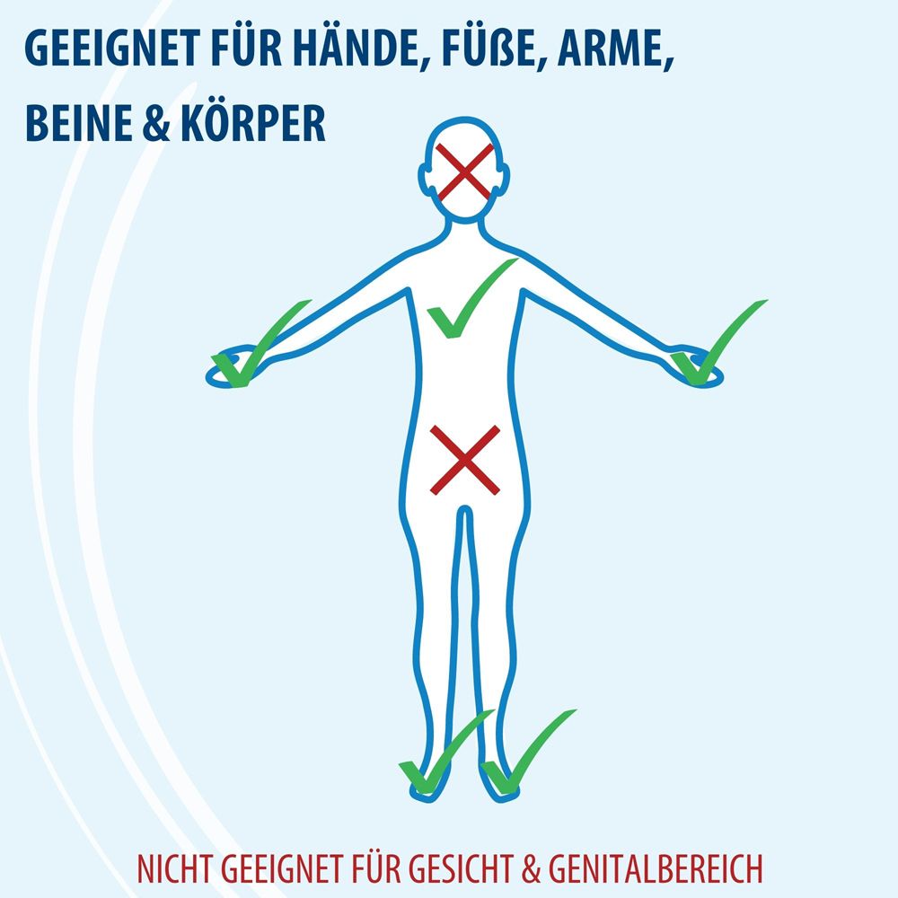 Evolsin Anti Warzen Stift Verpackung und Stift, zeigt Anwendung auf einem Fuß.