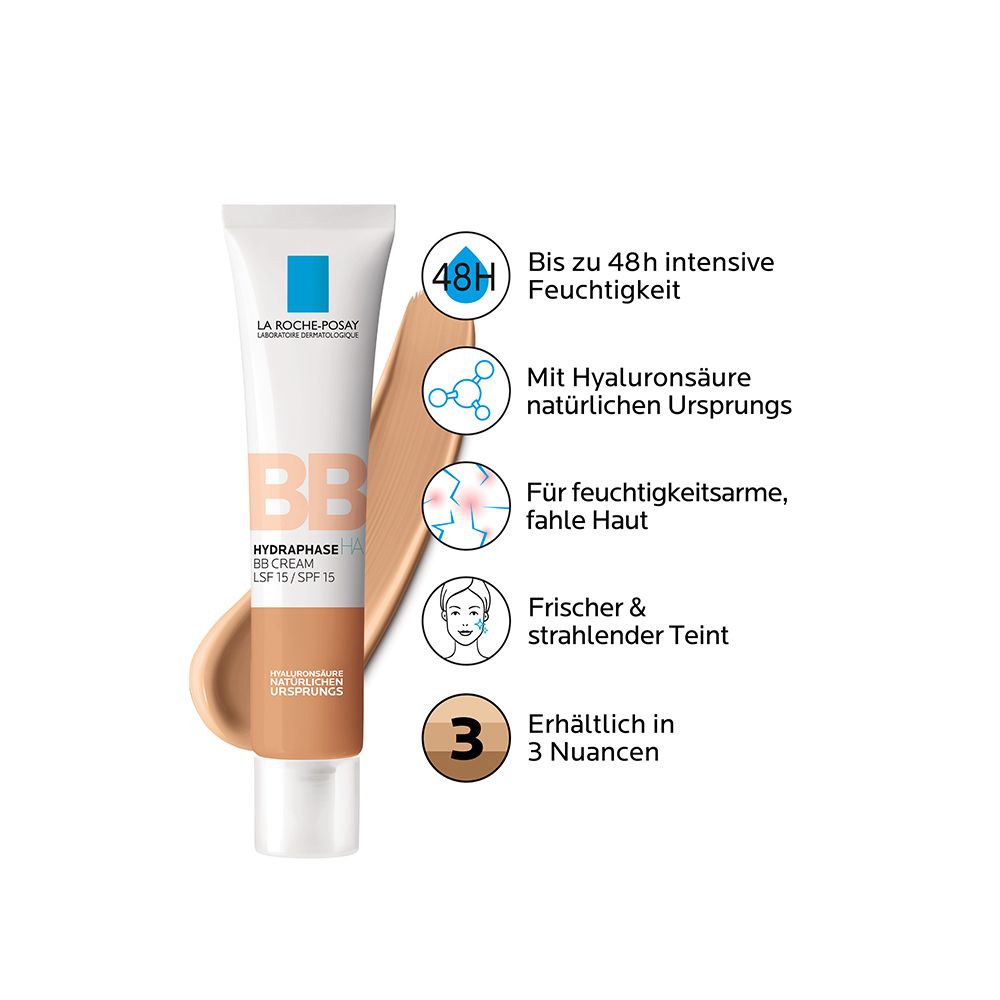 La Roche Posay Hydraphase HA BB Cream Mittel: Feuchtigkeitsspendende BB Cream für einen ebenmäßigeren Teint