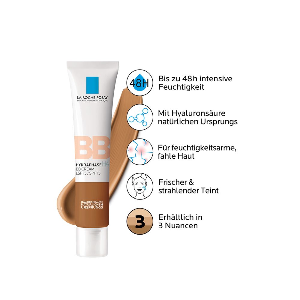 La Roche Posay Hydraphase HA BB Cream Dunkel: Feuchtigkeitsspendende BB Cream für einen ebenmäßigeren Teint