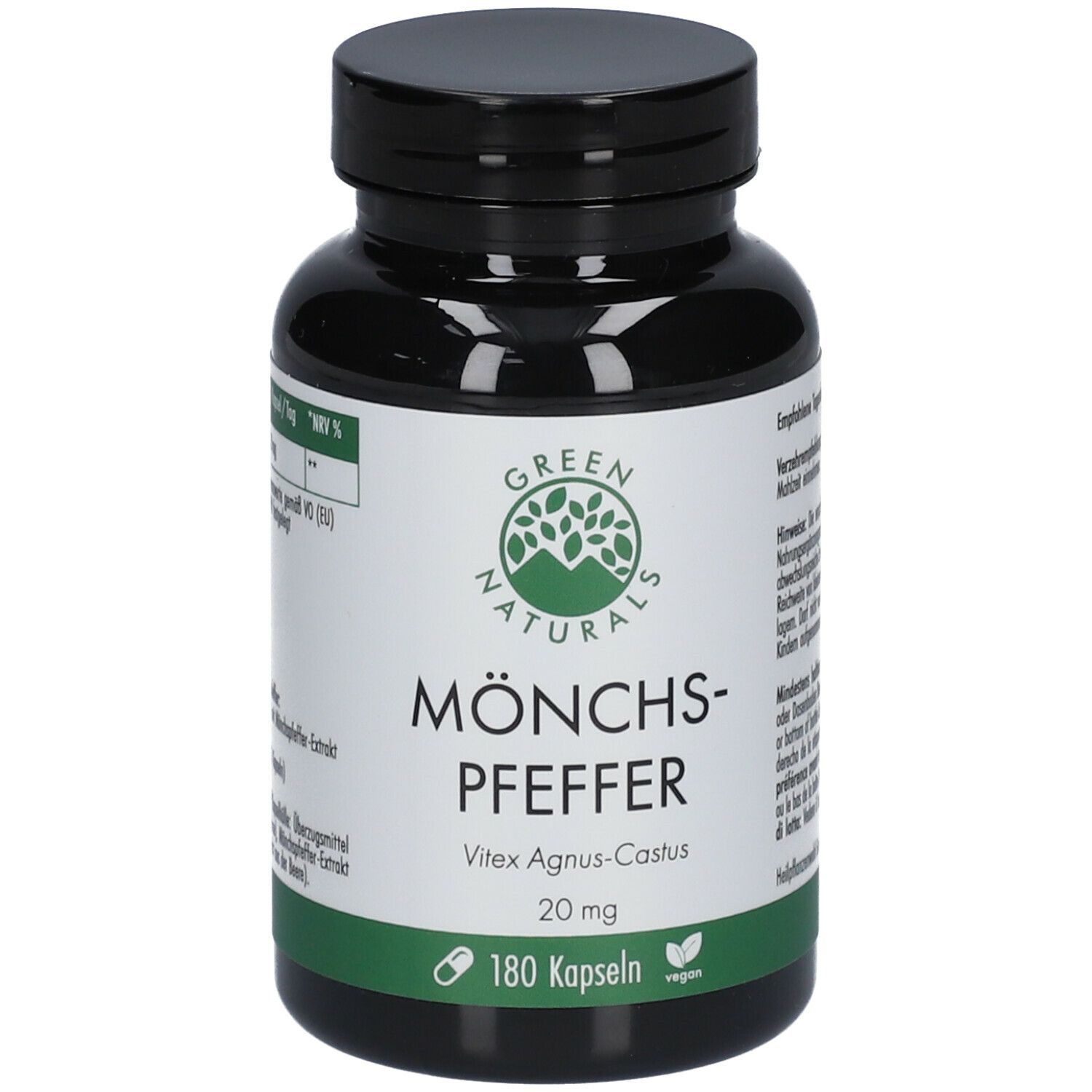 Green Naturals Mönchspfeffer 20 Mg Hochdosiert 180 St Shop Apotheke 0266