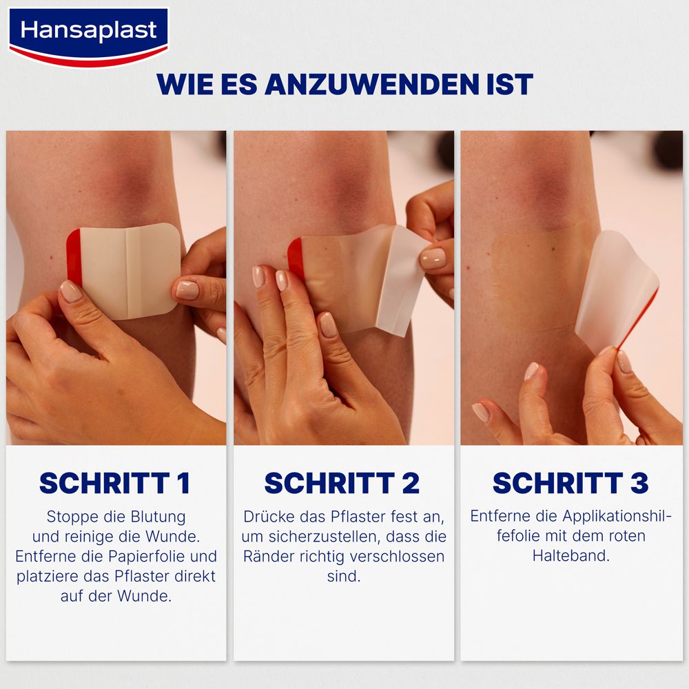 Hansaplast Zweite Haut Schutz Gross | Hydrokolloid Pflaster | Schnellere Heilung | Starker Halt für 72+ Stunden | 3 XL Pflaster