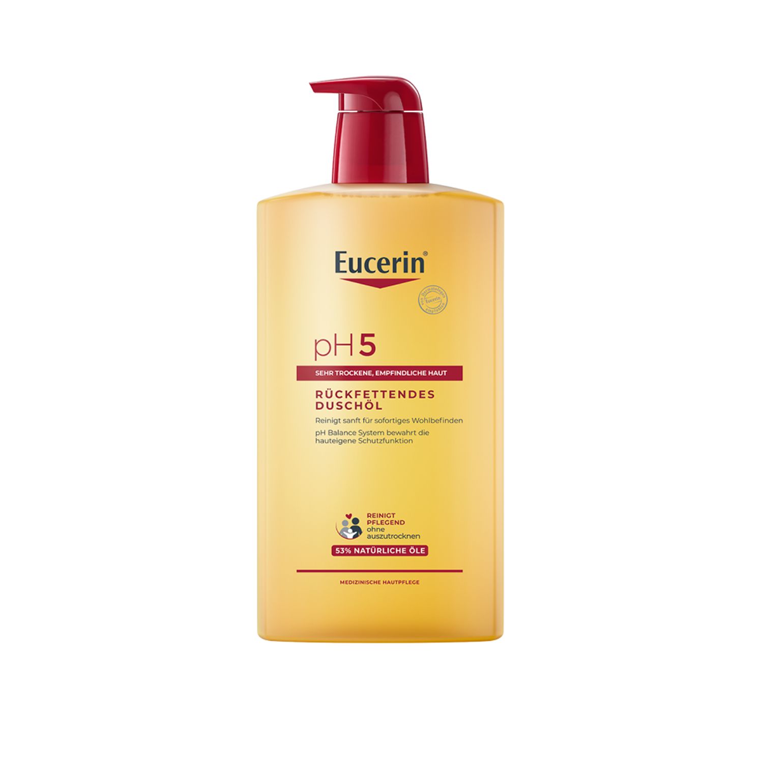 Eucerin® pH5 Duschöl – Rückfettende Reinigung für trockene, strapazierte Haut mit natürlichen Pflegeölen