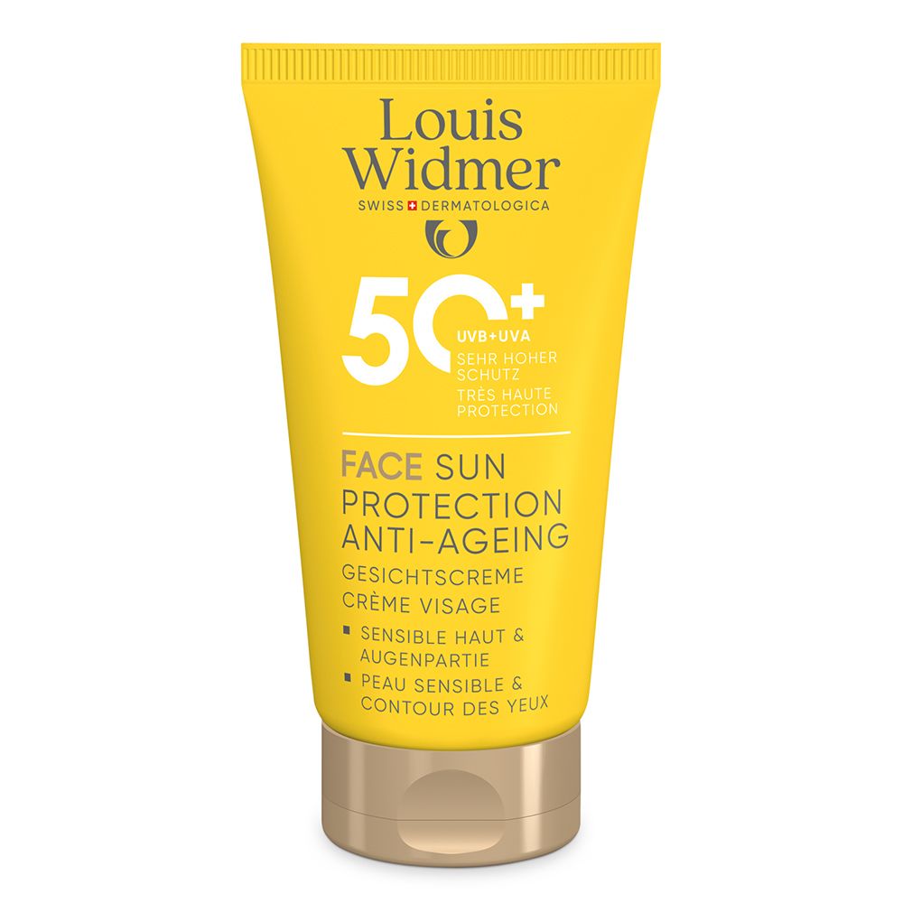 Louis Widmer Gesichtscreme mit LSF 50+ Anti-Aging, 50ml Tube.