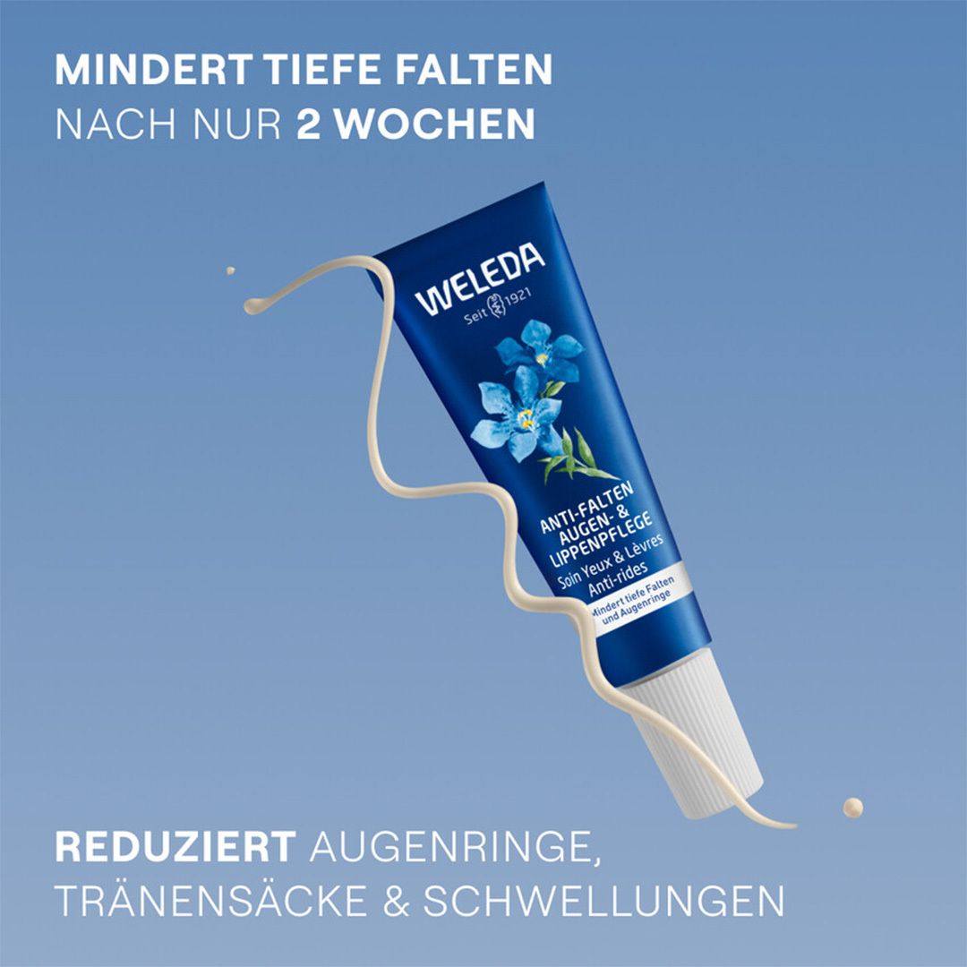 Weleda Anti-Falten Augen- & Lippenpflege Blauer Enzian & Edelweiss - mindert tiefe Falten & Augenringe