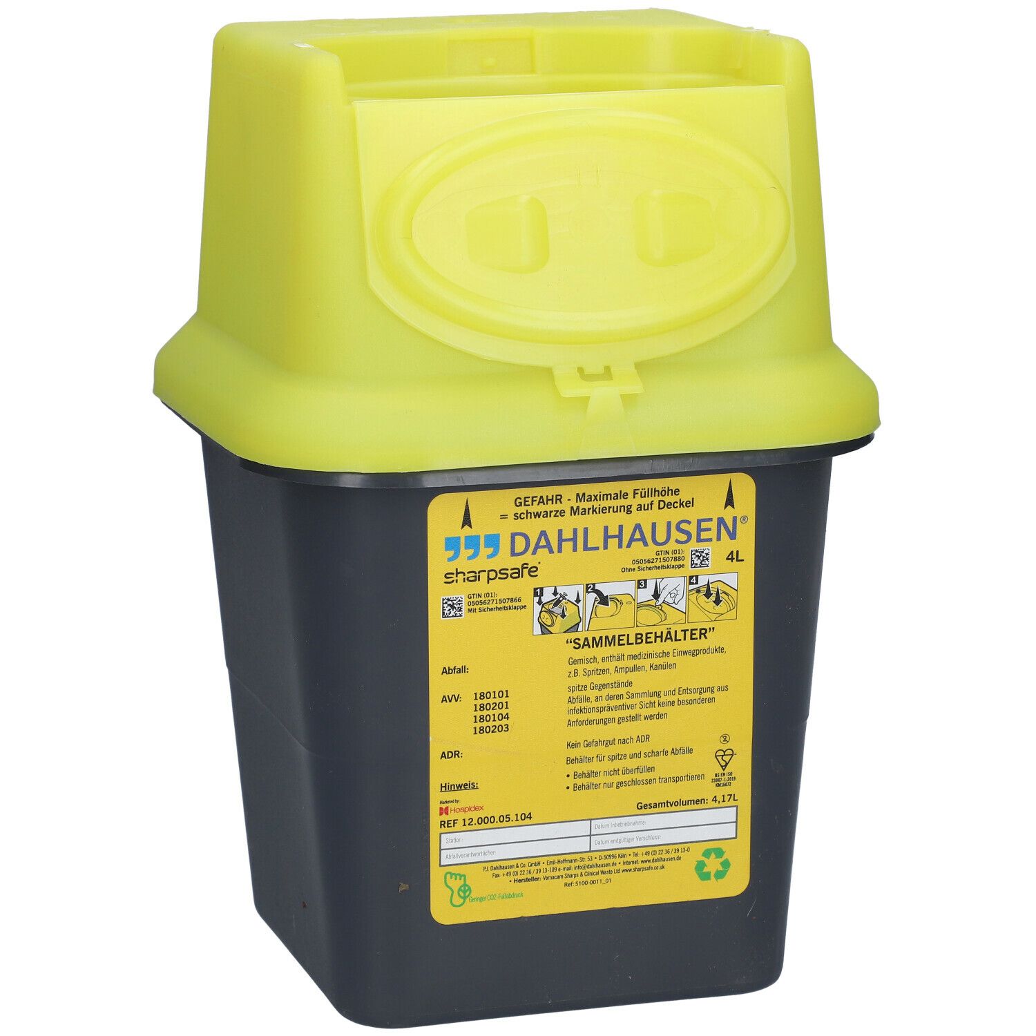 Sharpsafe Abwurfbehälter 4,0 L