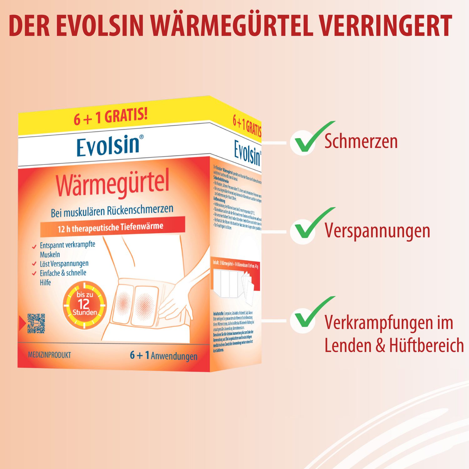 Evolsin® Wärmegürtel – Wärmeumschläge zur Linderung muskulärer Rückenschmerzen