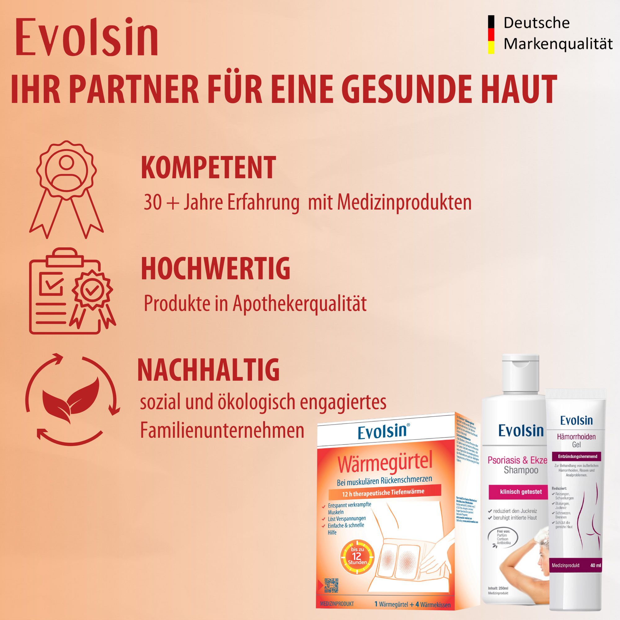 Evolsin® Wärmegürtel – Wärmeumschläge zur Linderung muskulärer Rückenschmerzen