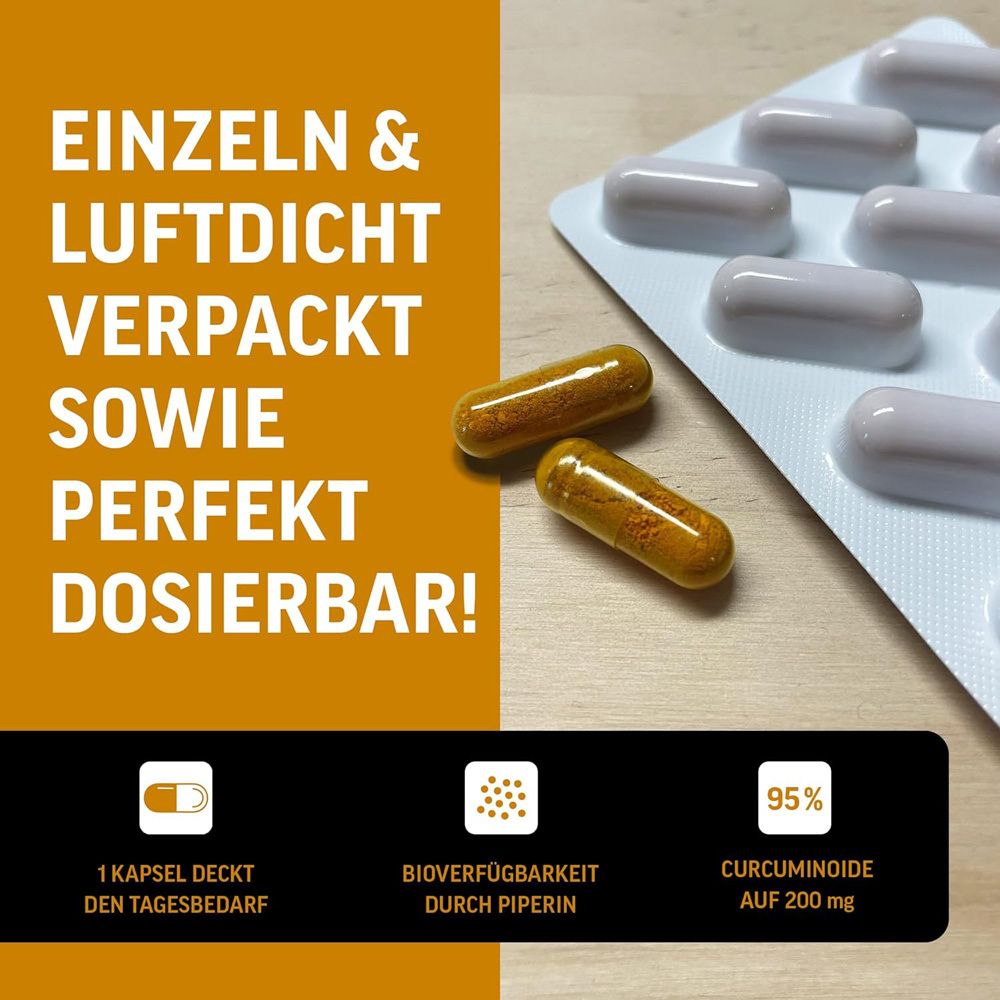 Kapseln in Blisterpackung. Text: Einzeln & luftdicht verpackt sowie perfekt dosierbar!