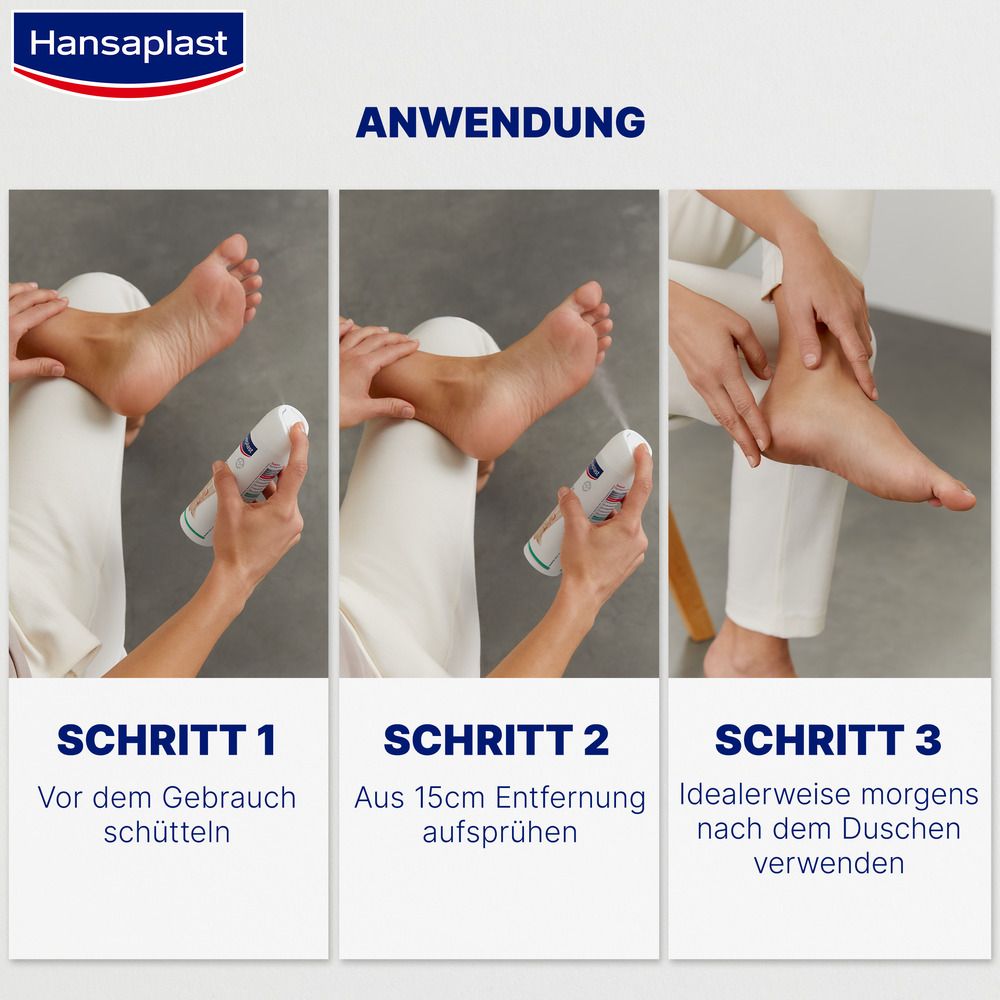 Anwendung: 3 Schritte. 1: Schütteln. 2: Aus 15cm Entfernung sprühen. 3: Morgens nach dem Duschen verwenden.