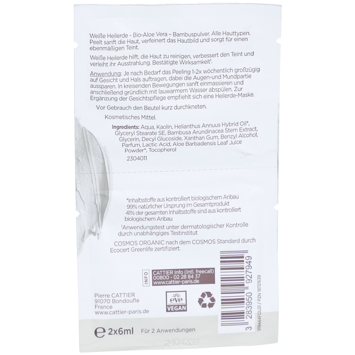 CATTIER weißes Heilerde Peeling alle Hauttypen