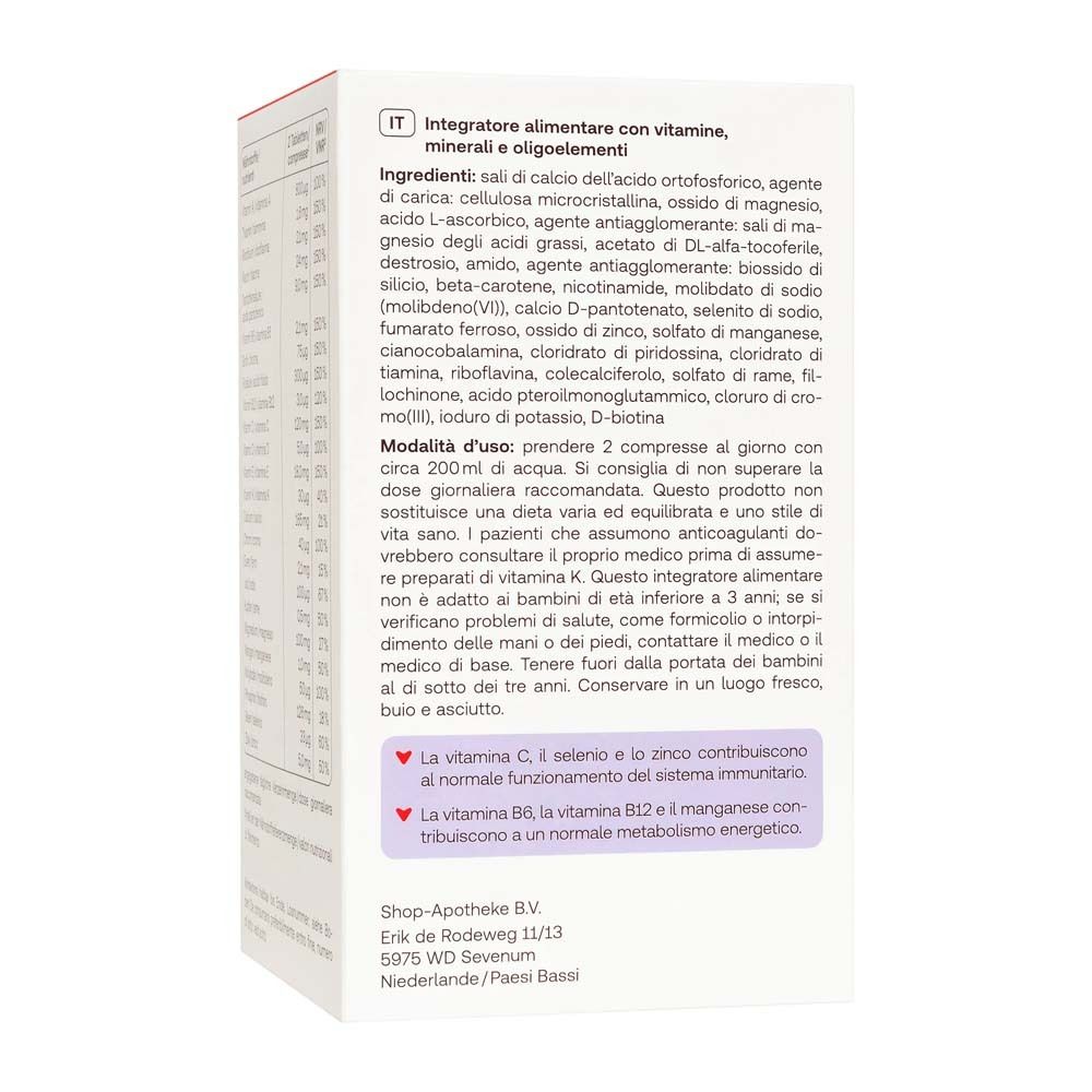 Rückseite der Verpackung mit Inhaltsstoffen und Nährwertangaben.