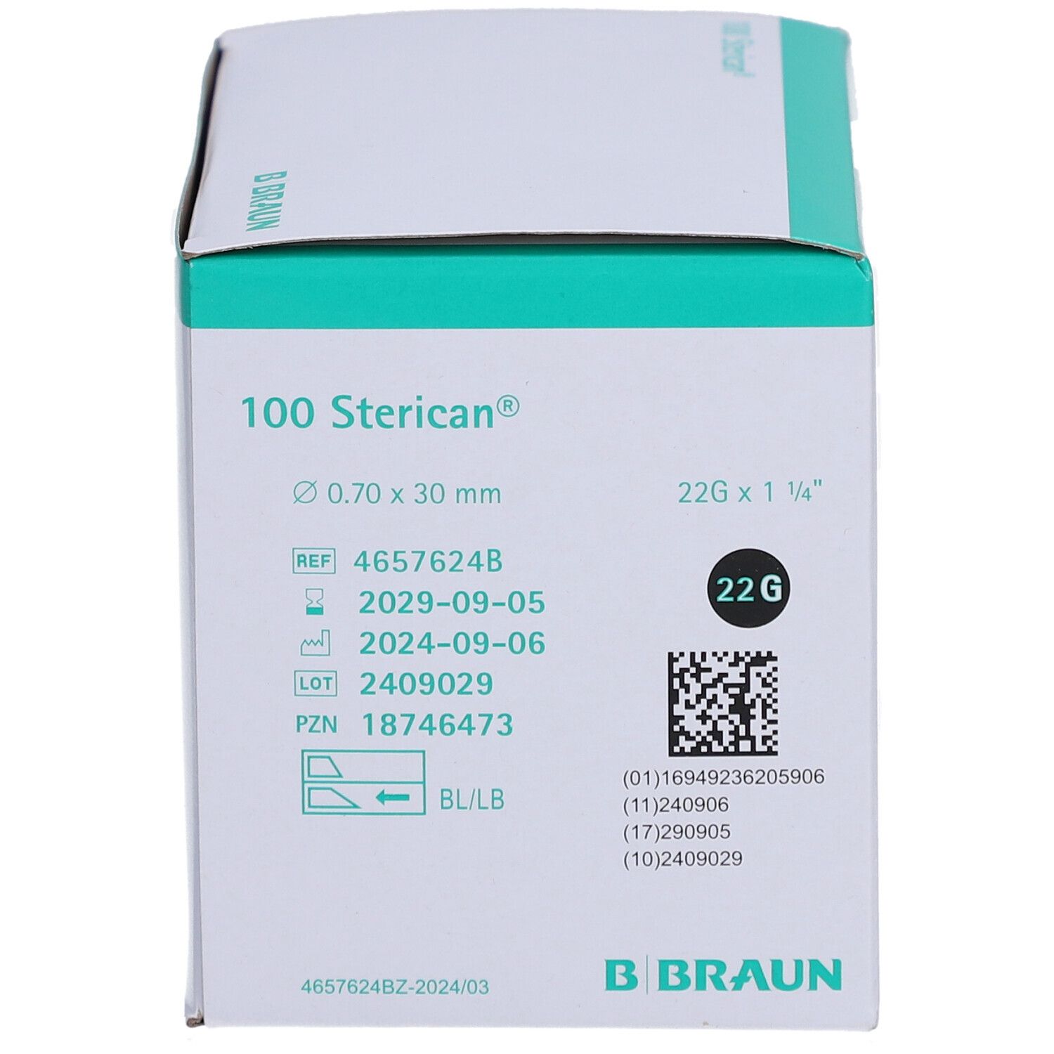 STERICAN Einmalkanüle 22 G 30 mm