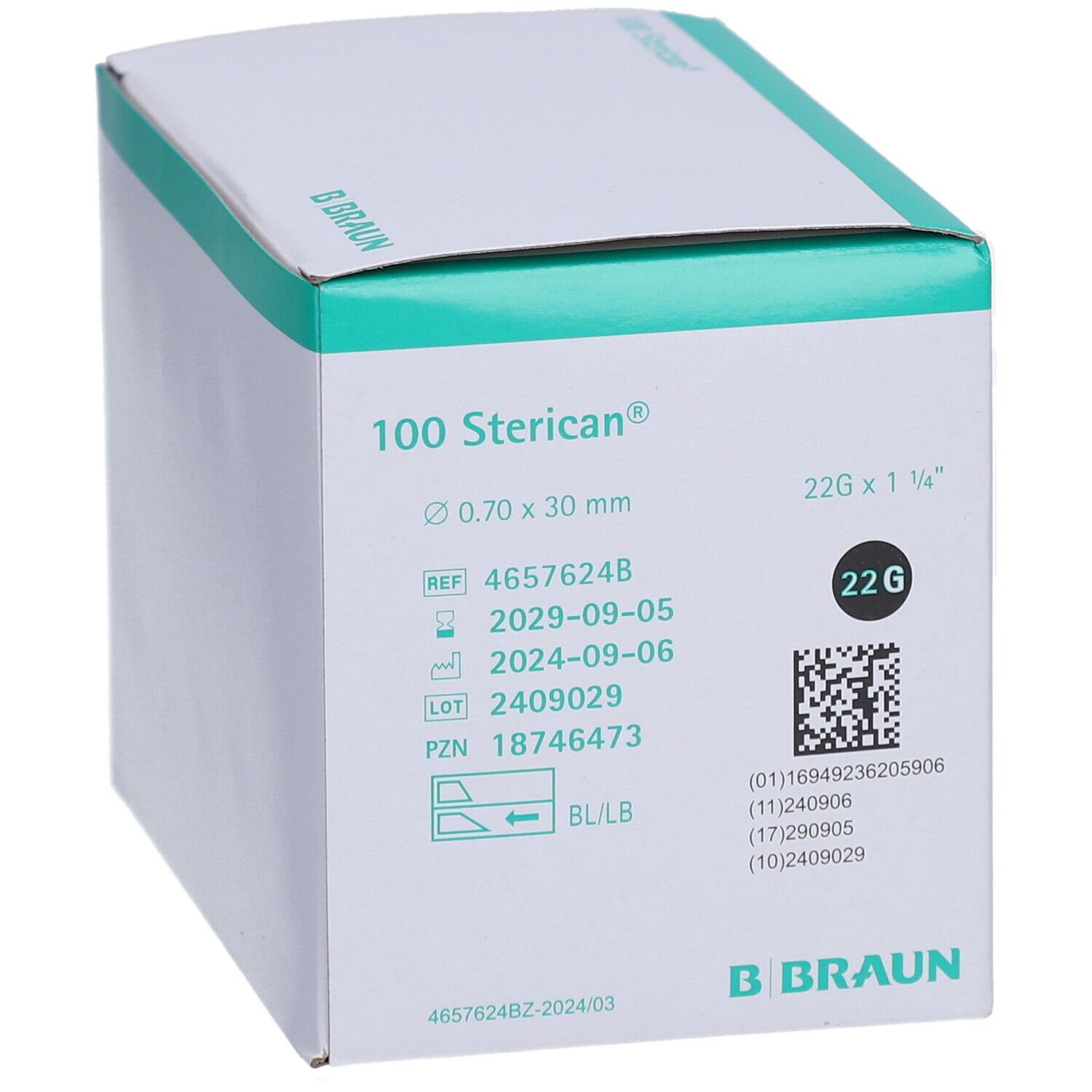 STERICAN Einmalkanüle 22 G 30 mm