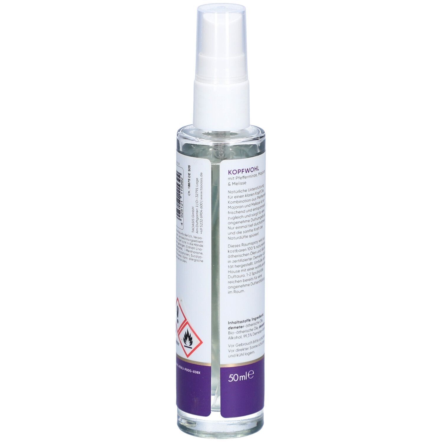 Taoasis® Kopfwohl Raumspray mit Pfefferminze, Melisse & Majoran