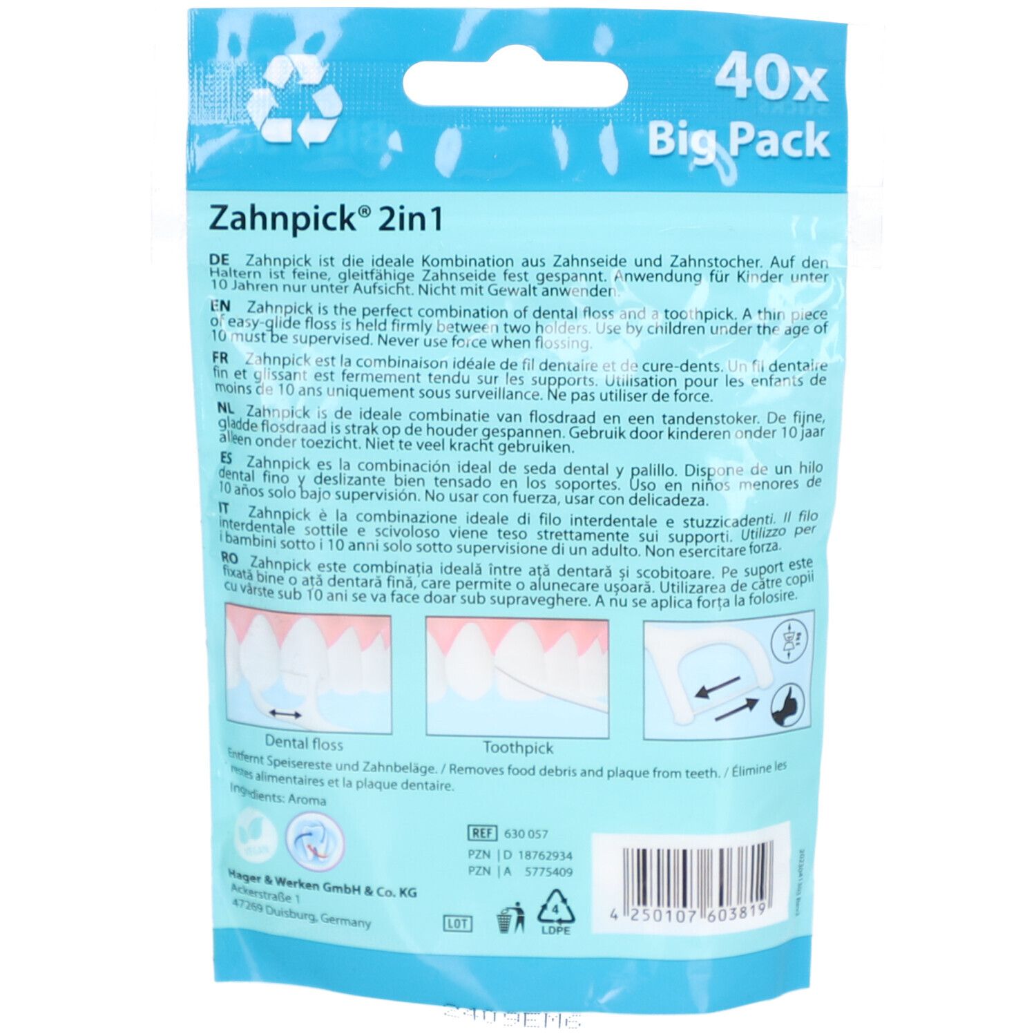 Miradent® Zahnpick Zahnseide 2in1 Minze