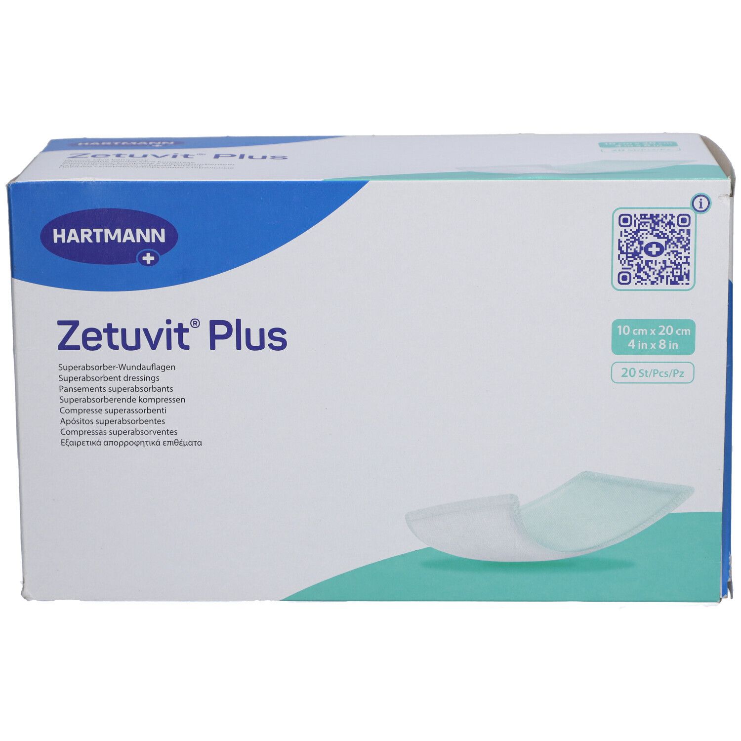 Zetuvit Plus extrastarke Saugkompressen steril 10x20 cm