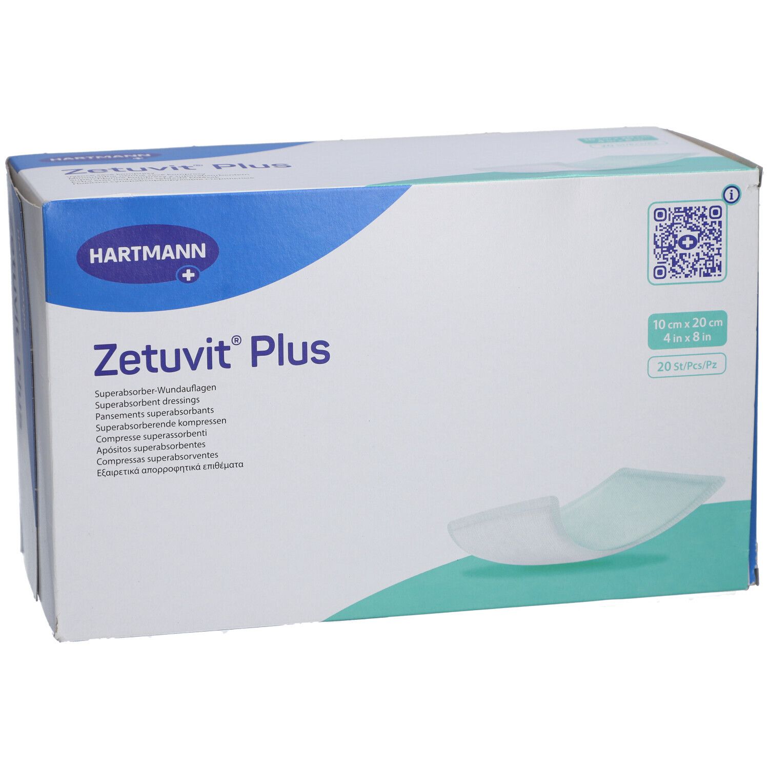 Zetuvit Plus extrastarke Saugkompressen steril 10x20 cm
