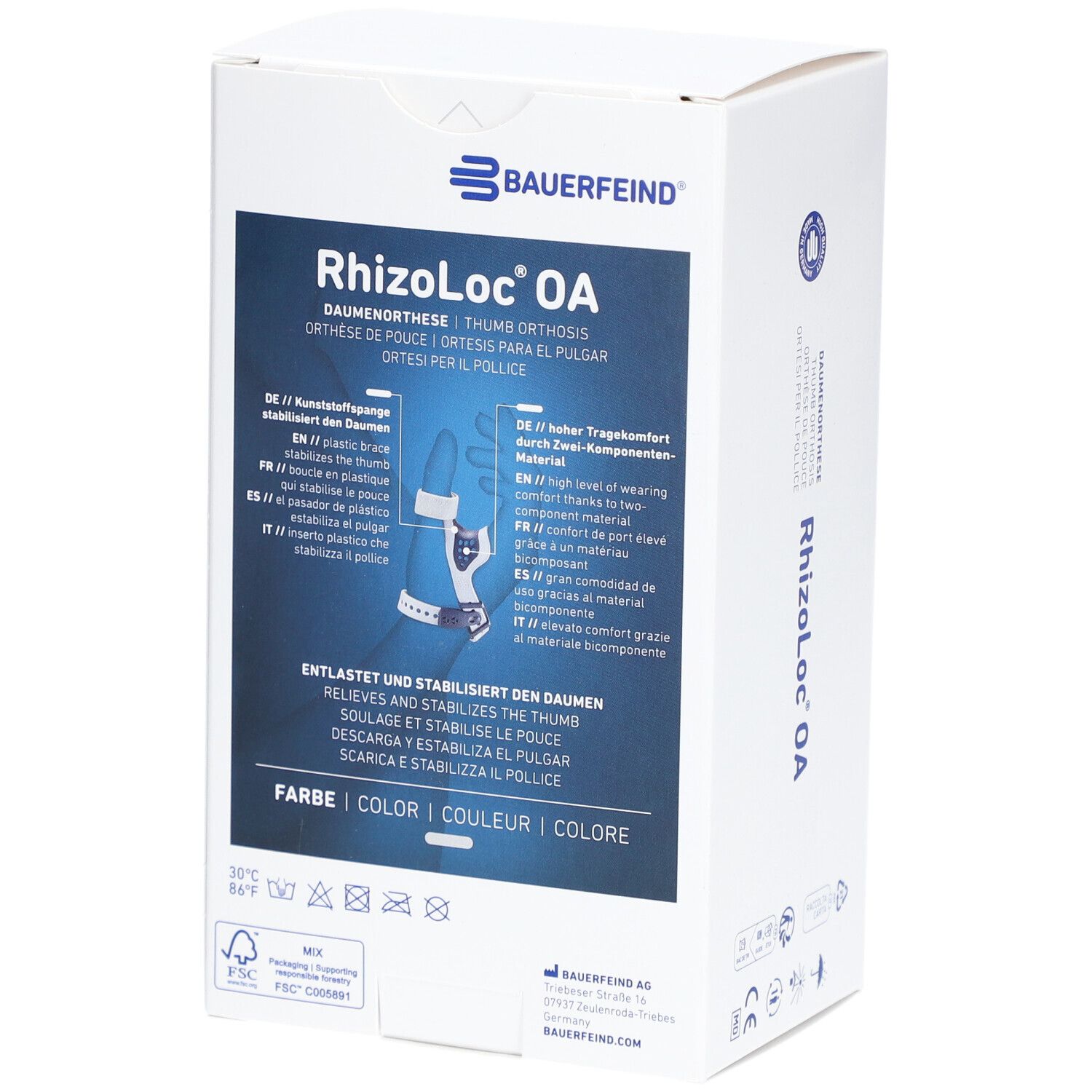 RhizoLoc® OA Daumenorthesen links Gr.1 titan