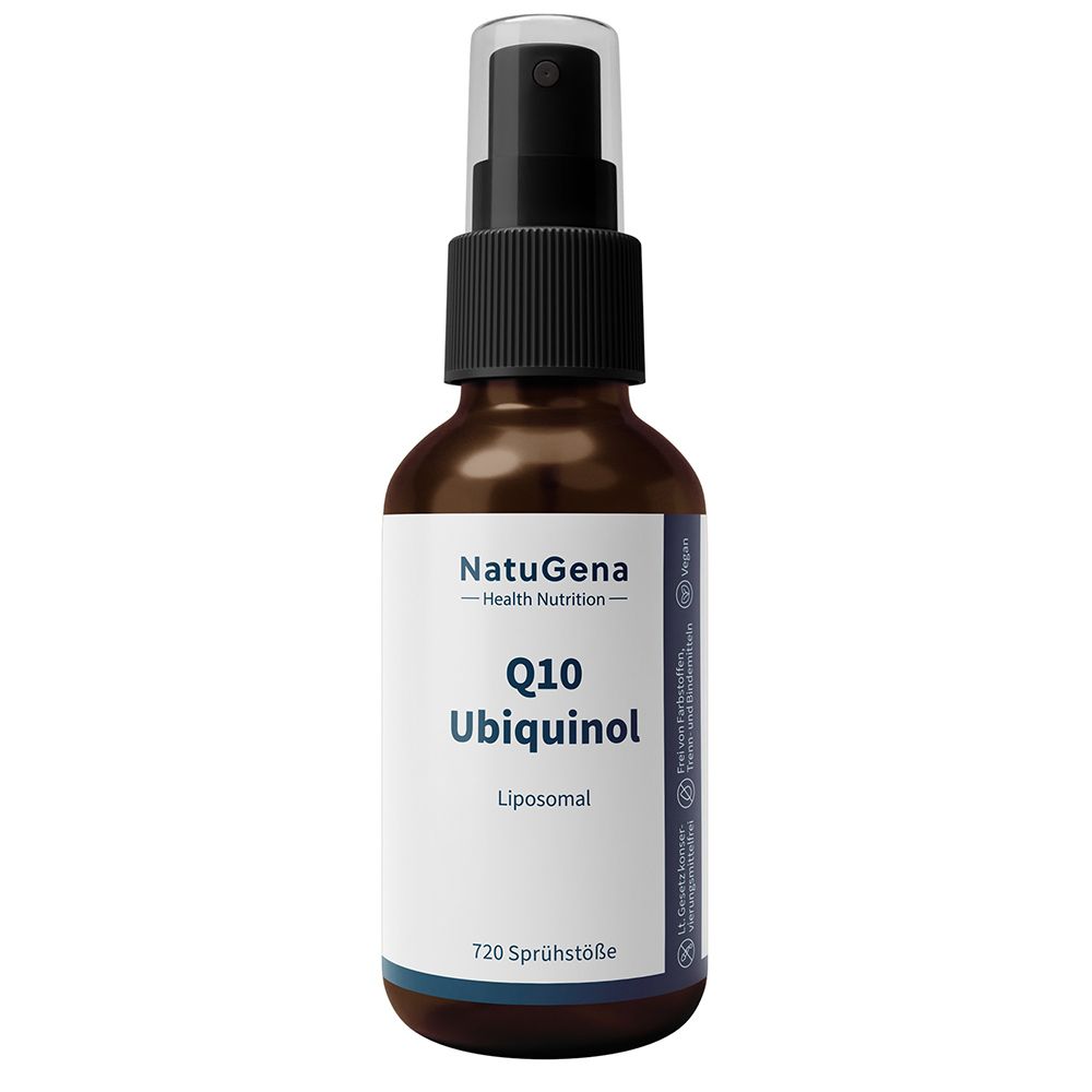Braune Sprühflasche mit Q10 Ubiquinol Liposomal, 720 Sprühstöße.
