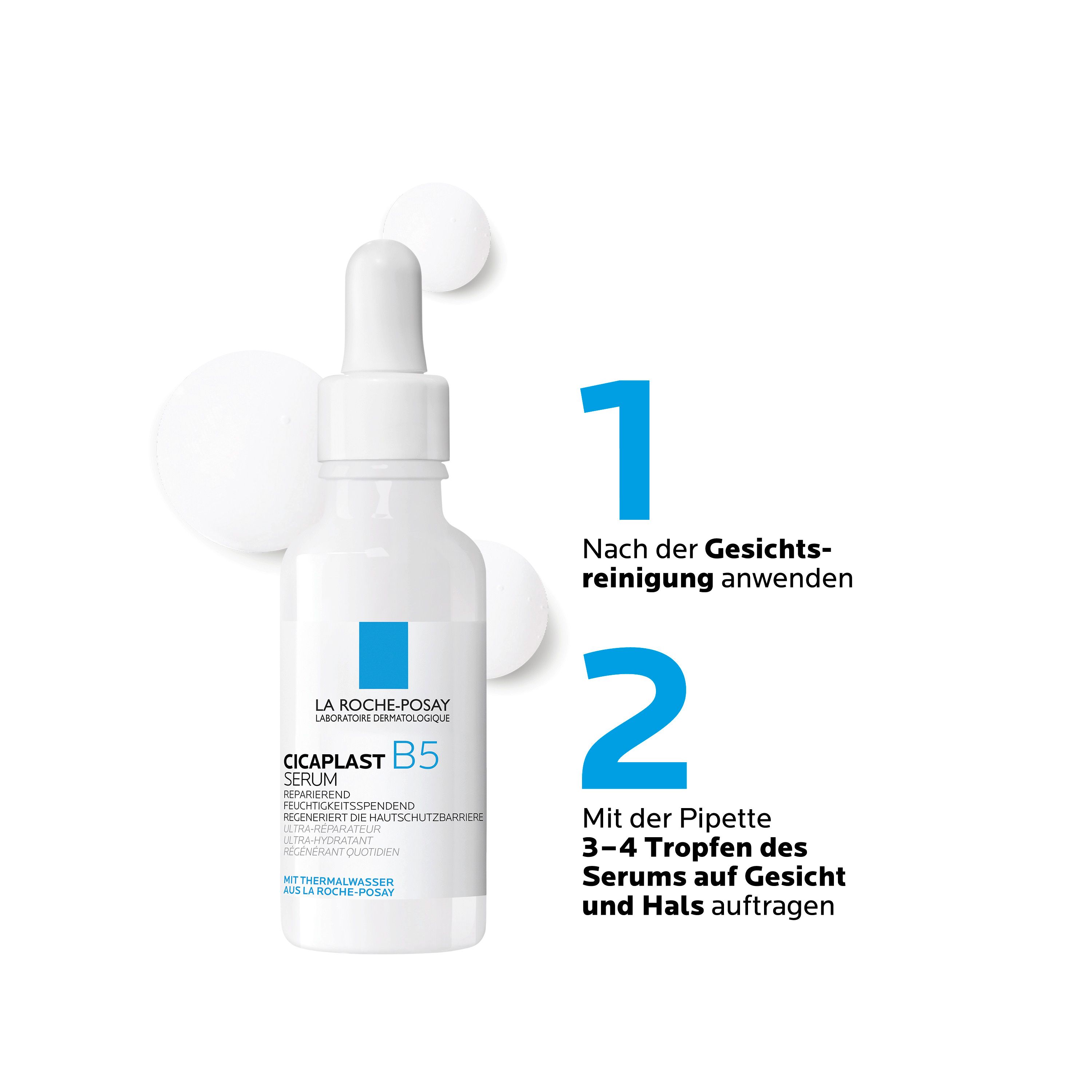 La Roche Posay Cicaplast B5 Serum: Reparierendes und feuchtigkeitsspendendes Gesichtsserum mit 10 % Dexpanthenol