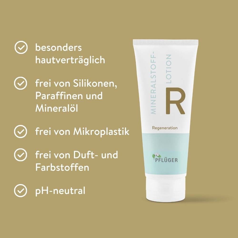 Weiße Tube mit Produktnamen und Logo. Text: Besonders hautverträglich, frei von Silikonen, Paraffinen und Mineralöl, Mikroplastik, Duft- und Farbstoffen, pH-neutral.