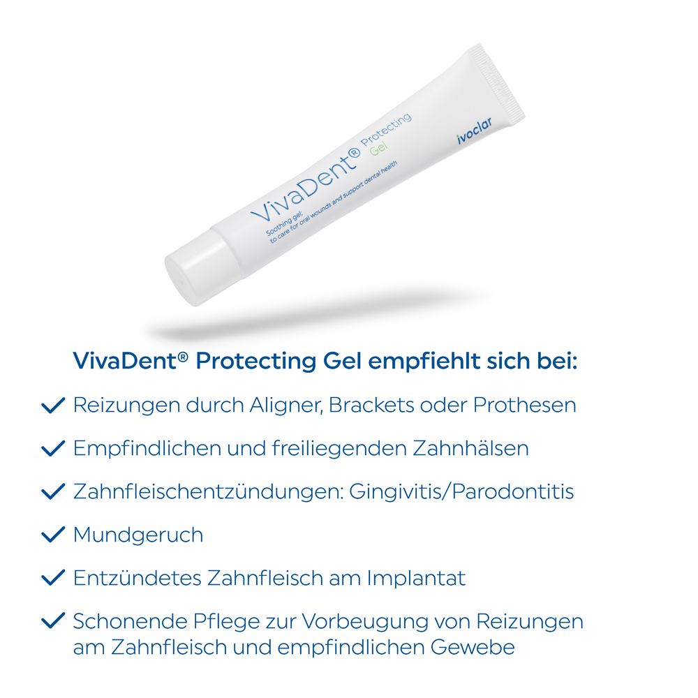 VivaDent Protecting Gel Tube. Empfohlen bei Reizungen, Zahnfleischentzündungen und Mundgeruch.