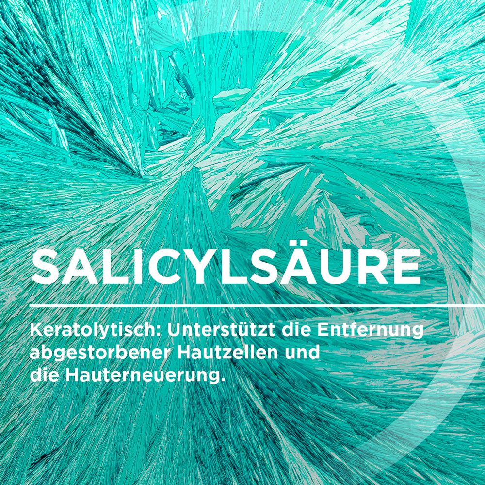 Salicylsäure: Keratolytisch, unterstützt die Entfernung abgestorbener Hautzellen und die Hauterneuerung.