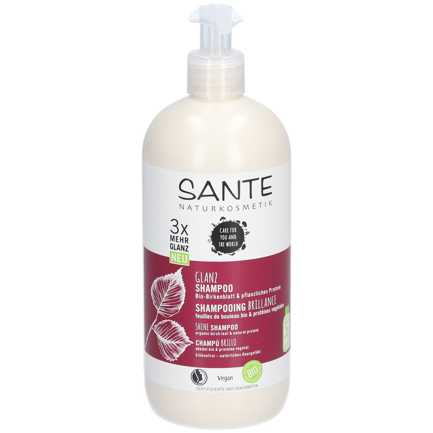 SANTE Naturkosmetik Family Glanz Shampoo Bio-Birkenlatt & Pflanzliches Protein