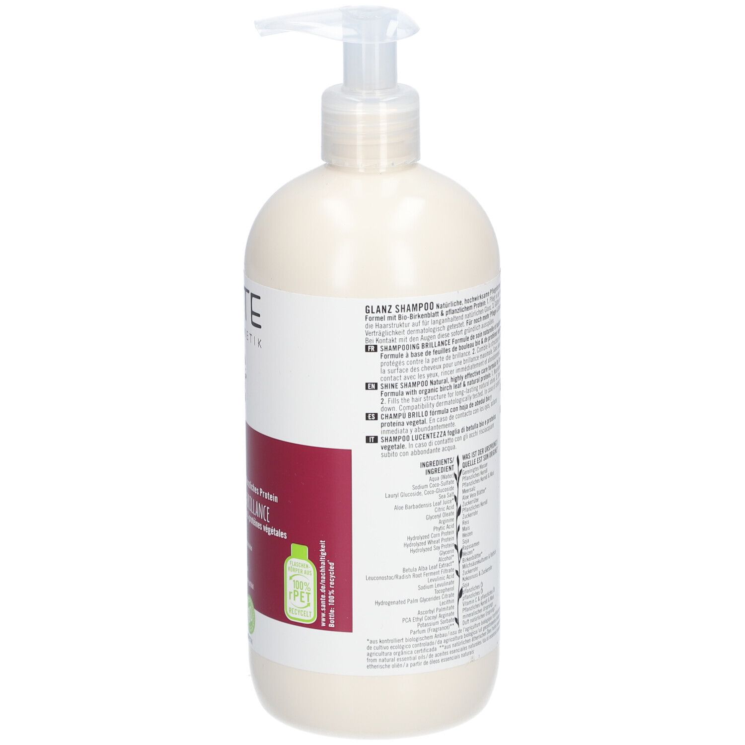 SANTE Naturkosmetik Family Glanz Shampoo Bio-Birkenlatt & Pflanzliches Protein