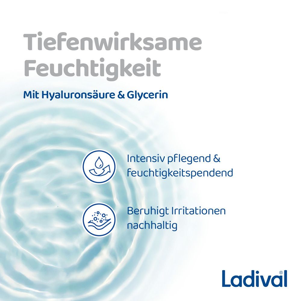 Ladival Sonnenschutz mit Hyaluronsäure & Glycerin für tiefenwirksame Feuchtigkeit.